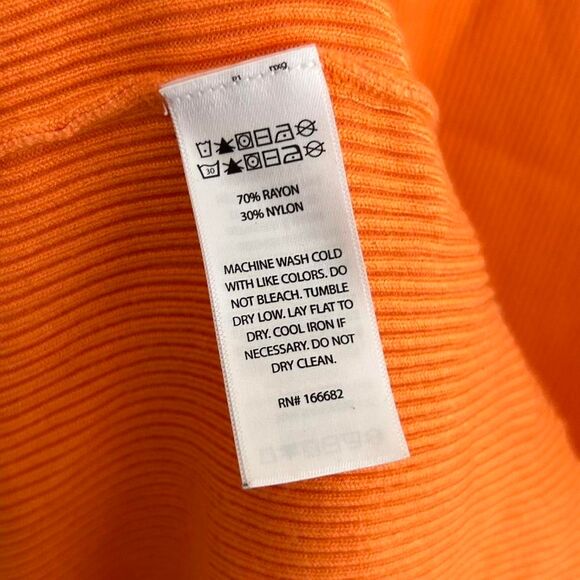 Caroline Constas Orange Knit Midi Dress – Retro It-Girl Mod Crochet Collar M - Picture 7 of 8